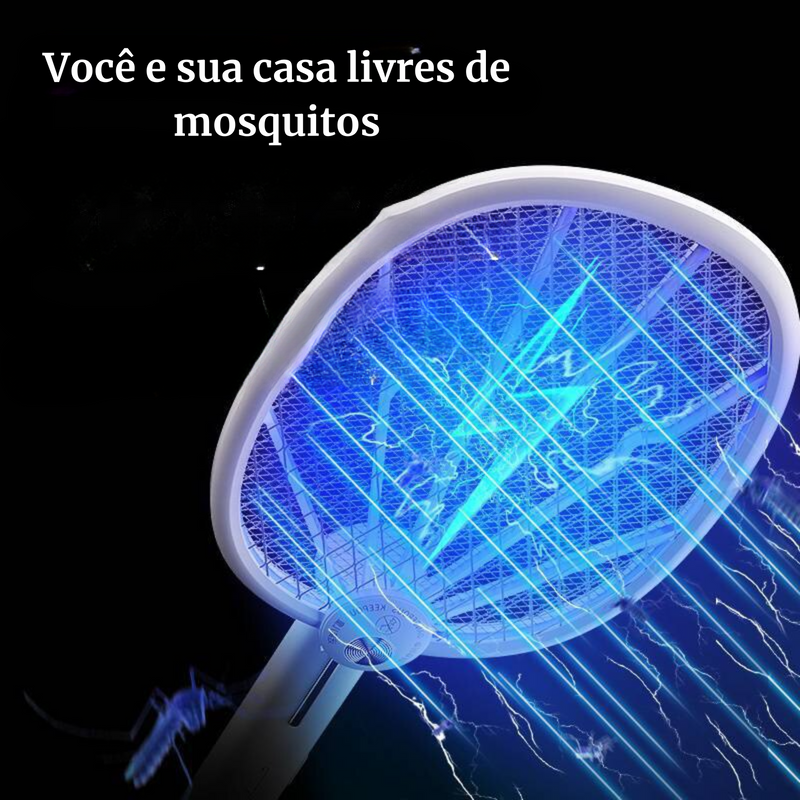 Raquete MegaZap 2 em 1 Mata Mosquito com poder de Atração