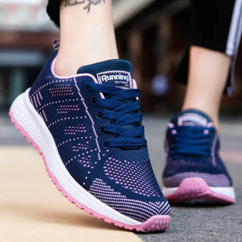 2 Pares Tenis Ortopédico Confort Running (Azul+Branco) + Palmilha Tecnológica Grátis