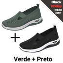 2 pares Ultra Comfort Ortopédico Calce Fácil + Palmilha grátis Verde + Preto