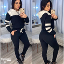 Conjunto De Frio Calça + blusa - Moletom Malha Crepe Com Capuz