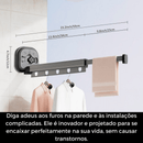 Varal retrátil Smart com ventosa (Sem perfuração)