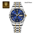Relógio Quartzo em Aço Inoxidável (Luxo)