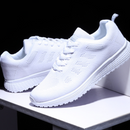 2 Pares Tenis Ortopédico Confort Running (Branco + Cinza c/ Rosa) + Palmilha Tecnológica Grátis