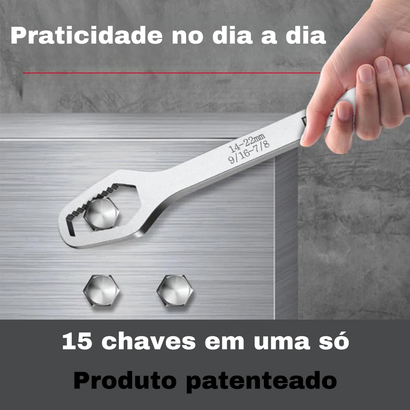 Chave Titânium 15 em 1 - 8 a 22mm E-Tork