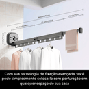 Varal retrátil Smart com ventosa (Sem perfuração)