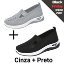 2 pares Ultra Comfort Ortopédico Calce Fácil + Palmilha grátis Cinza + Preto