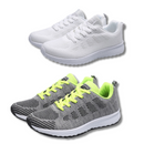 2 Pares Tenis Ortopédico Confort Running (Branco+Verde) + Palmilha Tecnológica Grátis