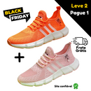 2 Pares Tênis New Fast Pró - Exclusivo 2024 (Rosa + Laranja)