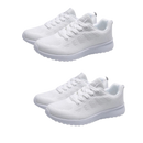 2 Pares Tenis Ortopédico Confort Running (Branco + Branco) + Palmilha Tecnológica Grátis