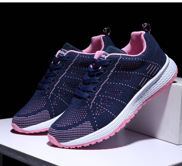 2 Pares Tenis Ortopédico Confort Running (Azul+Cinza c/ Rosa) + Palmilha Tecnológica Grátis