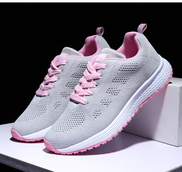 2 Pares Tenis Ortopédico Confort Running (Branco + Cinza c/ Rosa) + Palmilha Tecnológica Grátis