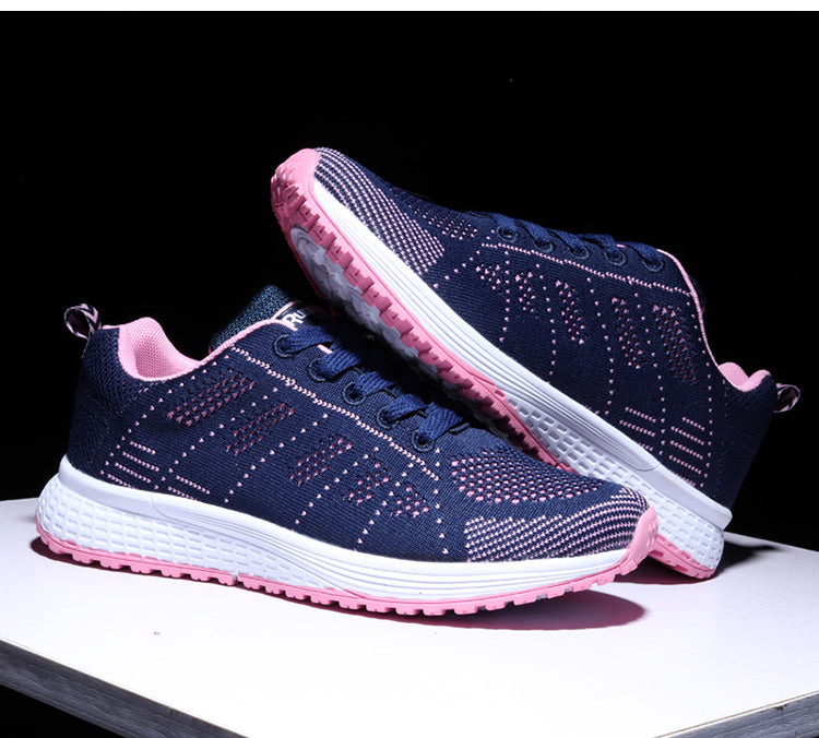 2 Pares Tenis Ortopédico Confort Running (Azul+Cinza c/ Rosa) + Palmilha Tecnológica Grátis