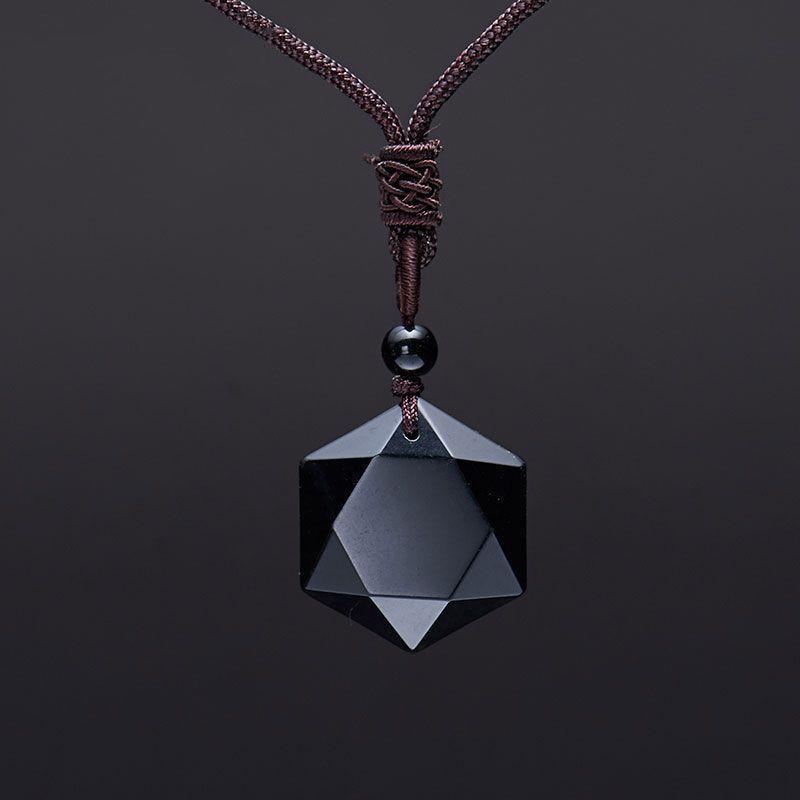 AMULETO SAGRADO - OBSIDIANA NEGRA DO TIBET