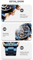 Relógio Aço Premium Curren a prova d'água