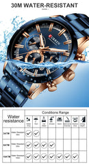 Relógio Aço Premium Curren a prova d'água