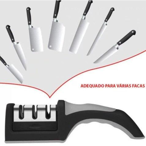 Afiador De Faca 3 Estágios Cozinha Profissional Afiar